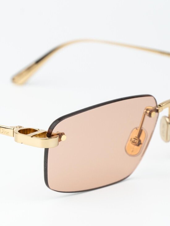 Dior Women Sunglasses Gold Rose Rectangle CDIOR S4U B0L0 NEW AUTHENTIC main image 4